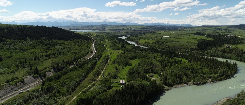 Aerial view downstream of the existing Ghost Dam.