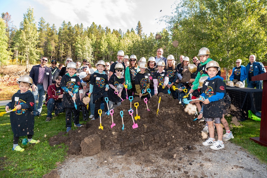 Minister Nixon, along with families and donors, pose at the groundbreaking of Camp Kindle’s expansion and accessibility project near Water Valley.