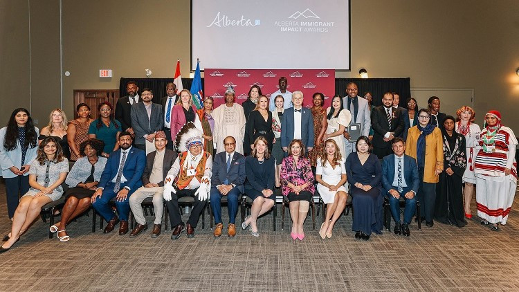 2024 Alberta Immigrant Impact Awards group photo.