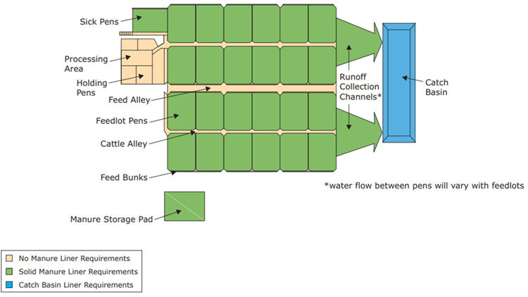 Liner requirements of a typical feedlot