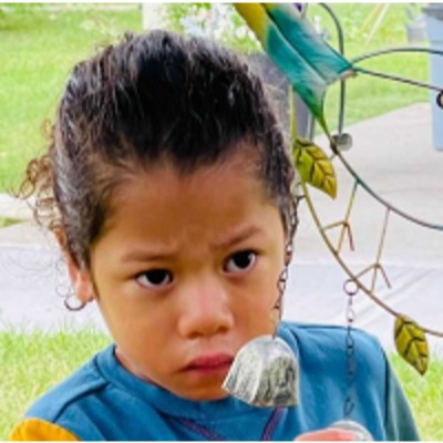 Adoption profile photo of Dreson: boy with dark brown hair, brown eyes in a blue and yellow shirt