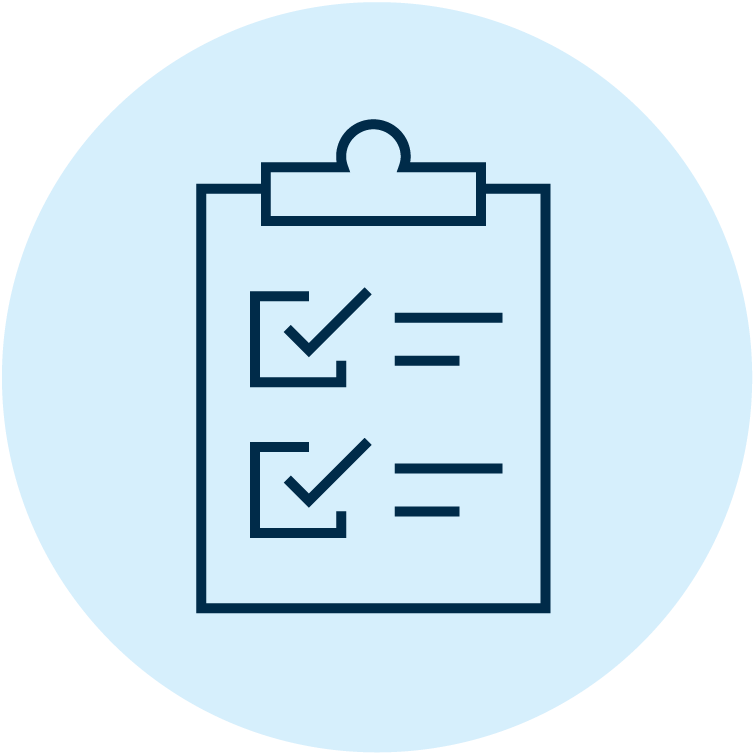 Icon of clipboard with checklist