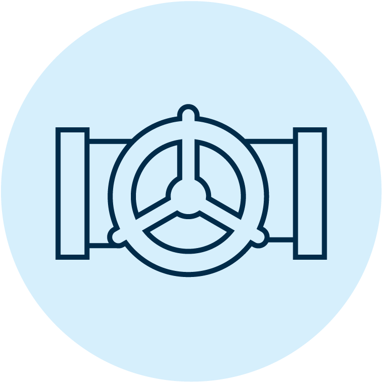 Icon of circular water shutoff valve