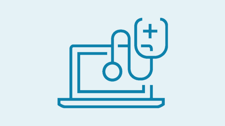 image icon of computer and stethoscope