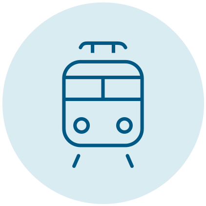 Icon of a light rail transit train.